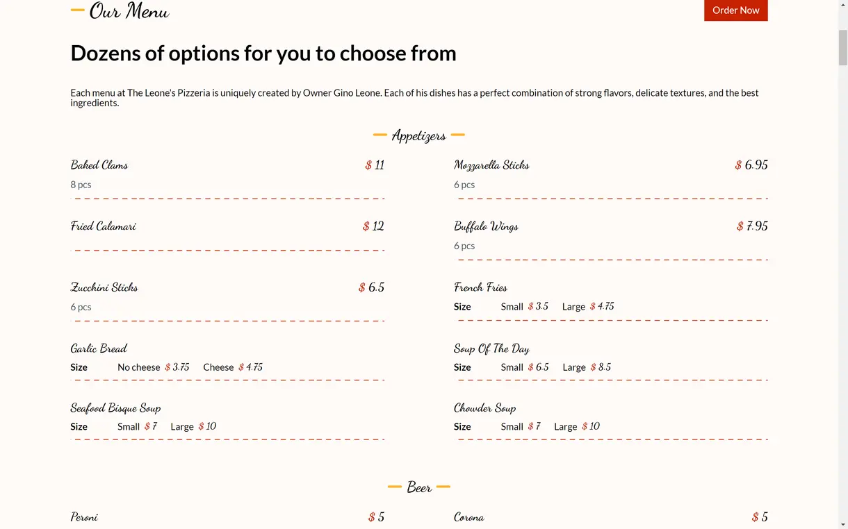 Leones Pizzeria screenshot 4