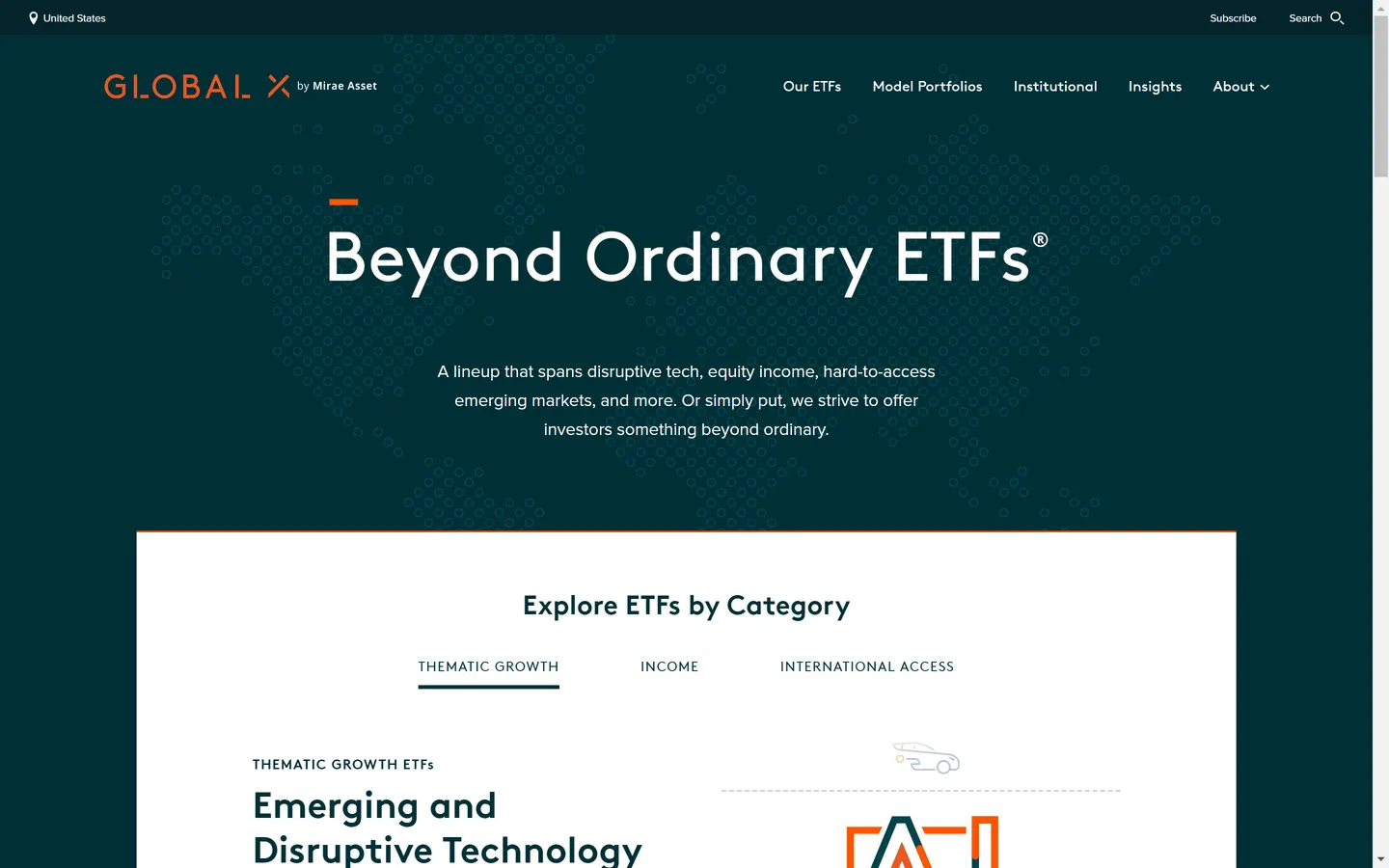 Global X ETF screenshot