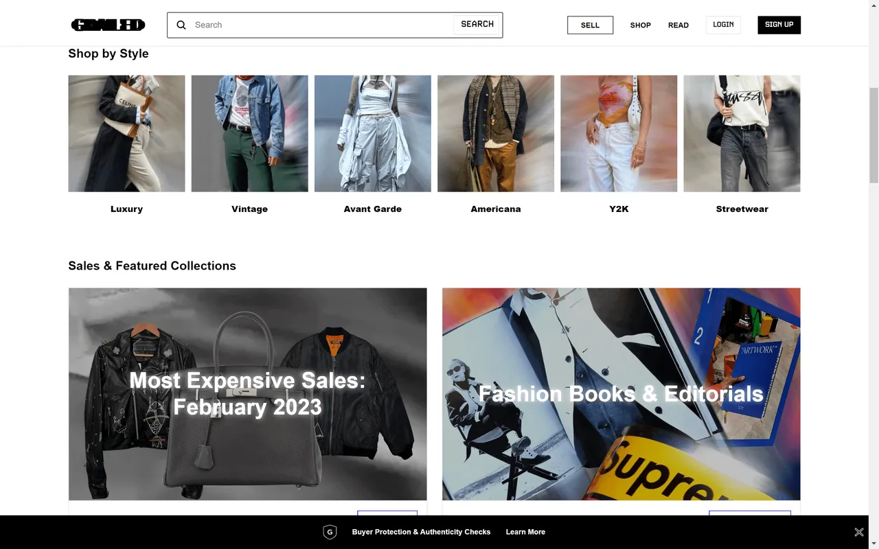 Grailed screenshot 1