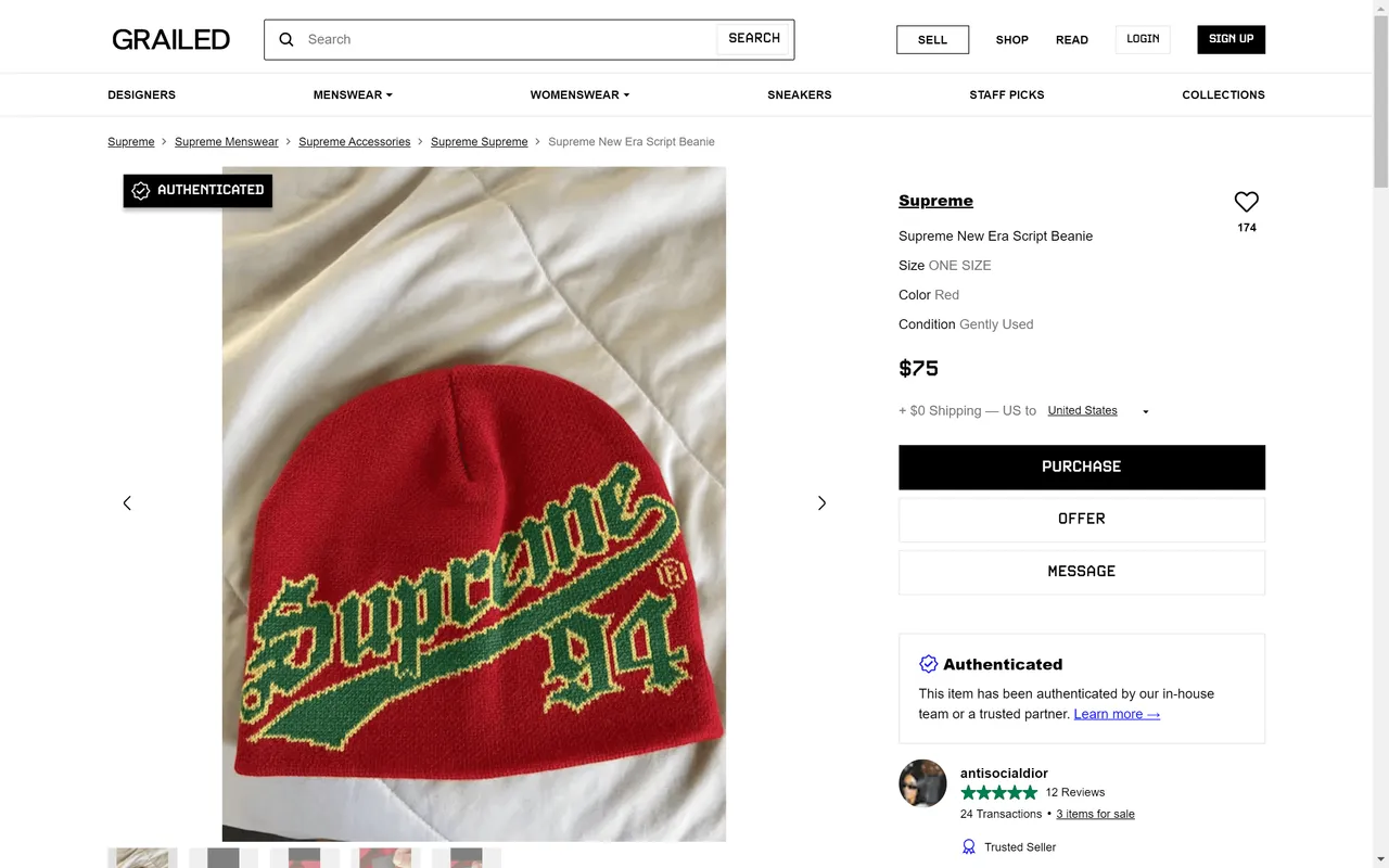 Grailed screenshot 12